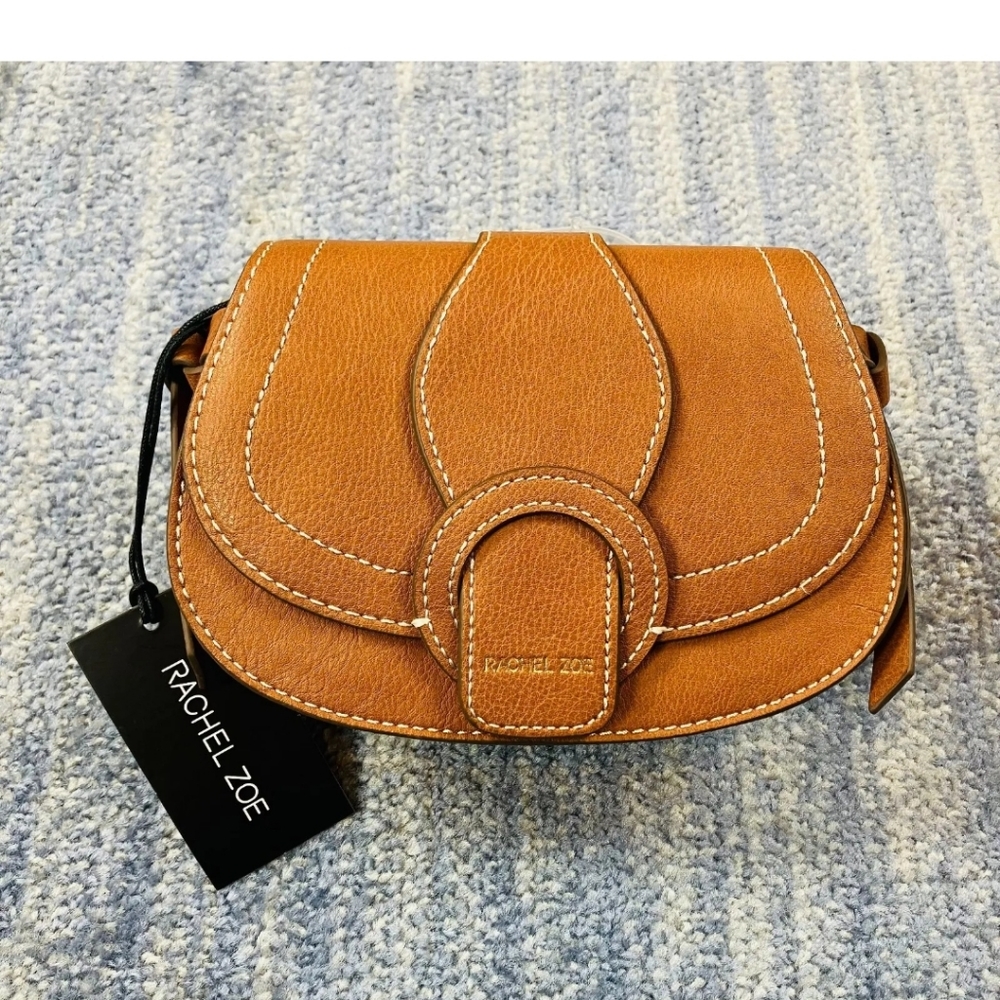 Rachel Zoe Crossbody Belt Bag Brown Adjustable Strap Vegan Leather Purse